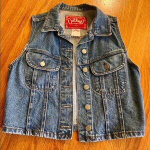 Vintage 90s Outlaw stonewash denim vest - medium fits like small